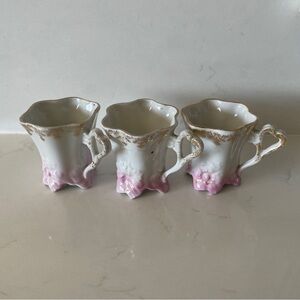 Elegant Floral Teacups with Gold Accents